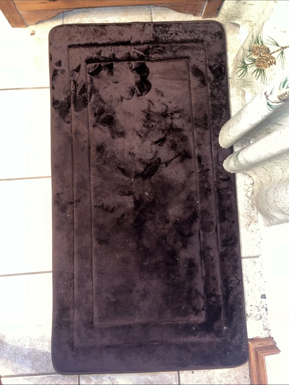 Arotive Brown Memory Foam Bath Rug - Rolled